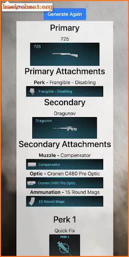 Modern Warfare Random Class Generator screenshot