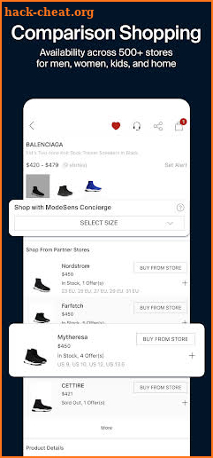 ModeSens - Shopping Assistant screenshot