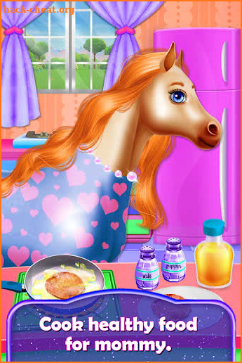 Mommy Mare & Newborn Baby Dolls Horse Care Game screenshot