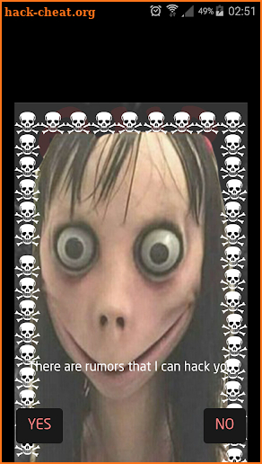 momo creepy game : chat screenshot