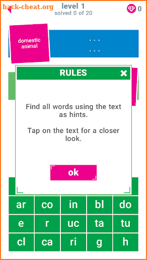 Mom's Words and Clues Game screenshot