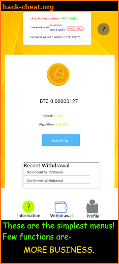 Money Miner Bitcoin screenshot