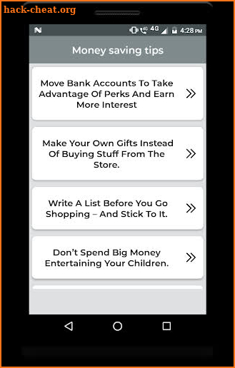 Money saving tips screenshot