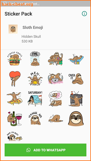 Monkey Sloth Sticker for WhatsApp screenshot