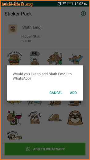 Monkey Sloth Sticker for WhatsApp screenshot