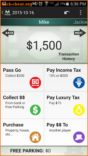 Monopoly Money Tracker screenshot