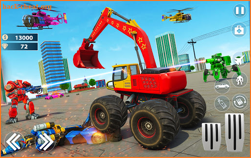 Monster Crane robot Car – Excavator robot game screenshot