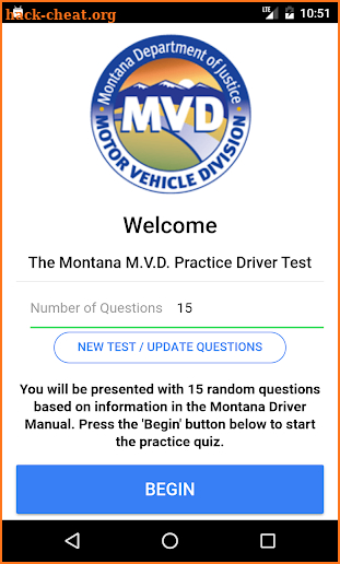 Montana MVD Practice Driver Test screenshot