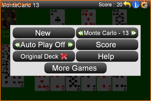 Monte Carlo Solitaire screenshot