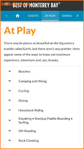 Monterey Visitors Guide screenshot