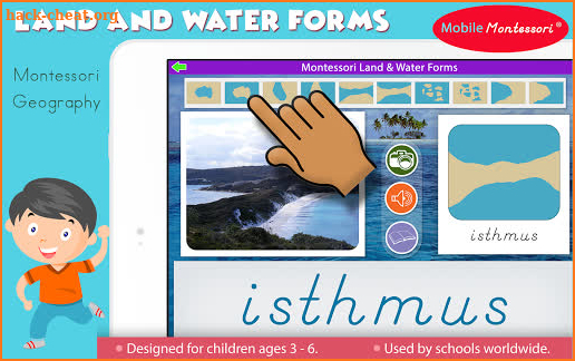 Montessori Geography - Land and Water Forms screenshot