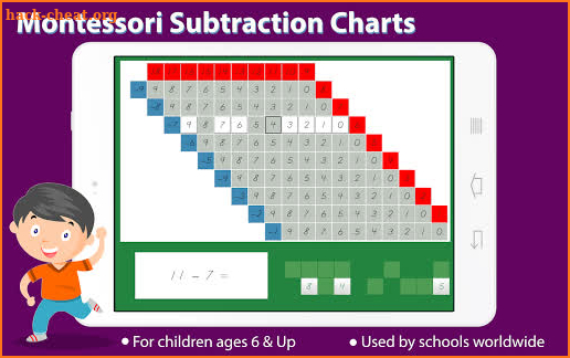 Montessori Subtraction Charts - Elementary Math screenshot