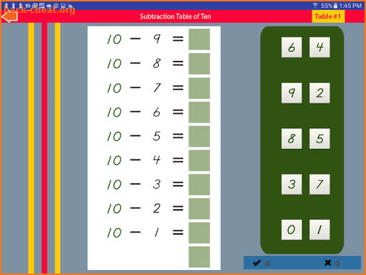 Montessori Subtraction Tables - Math for Kids screenshot