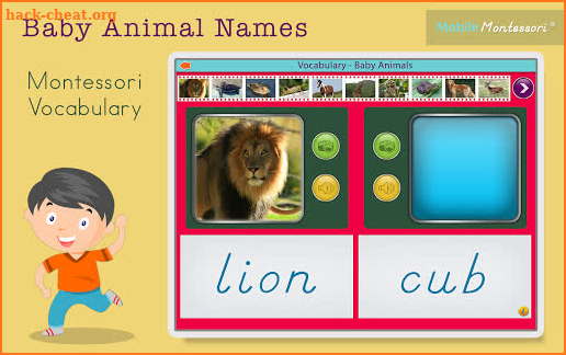 Montessori Vocabulary - Baby Animal Names screenshot
