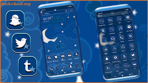 Moon Star Blue Theme screenshot