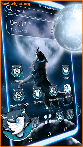 Moon Wolf Launcher Theme screenshot