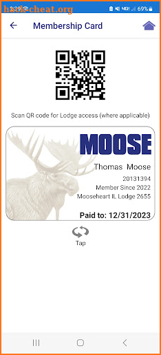 Moose Membership screenshot