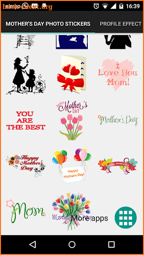 Mother's day photo stickers screenshot