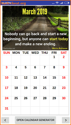 Motivational Quotes Calendar 2019 screenshot