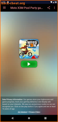 Moto X3M Pool Party game screenshot