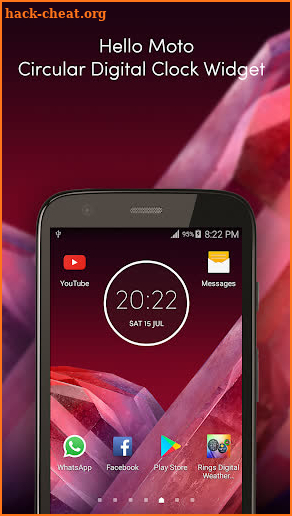 Moto Z2 Play Digital Clock Widget Unlocked screenshot