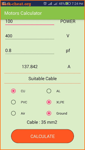 Motor Calculator: Amp calculator & cable sizer screenshot