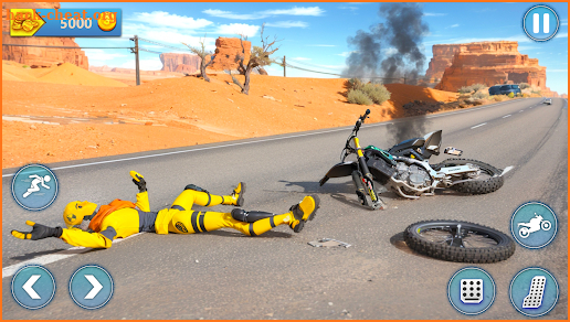 Motorcycle Crash Ragdoll Fall screenshot