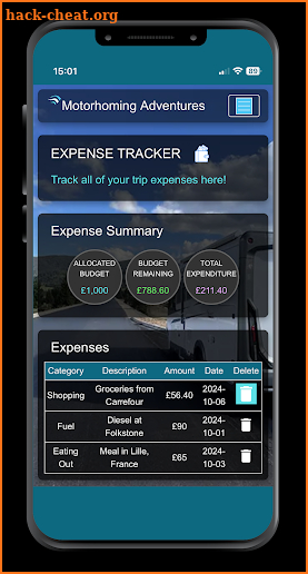 Motorhome & RV Manager App screenshot