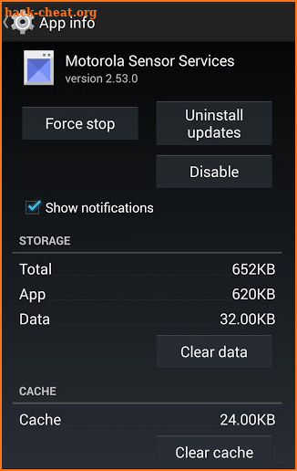 Motorola Sensor Services screenshot
