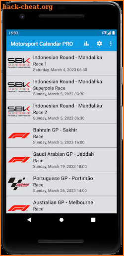 Motorsport Calendar PRO screenshot