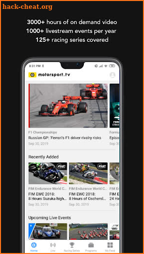 Motorsport.tv screenshot