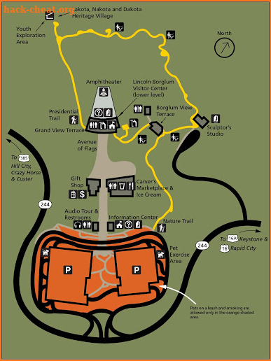 Mount Rushmore National Memorial Facilities Map screenshot