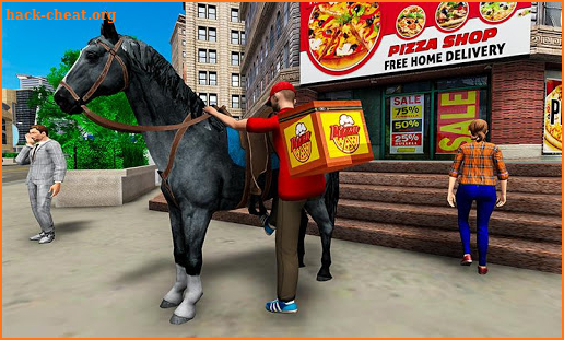 Mounted Horse Riding Pizza Guy: Food Delivery Game screenshot
