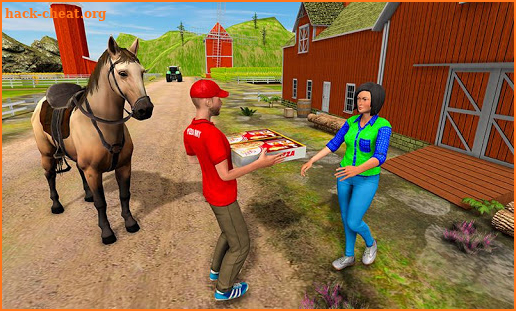 Mounted Horse Riding Pizza Guy: Food Delivery Game screenshot
