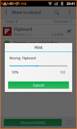 Move app to SD card screenshot