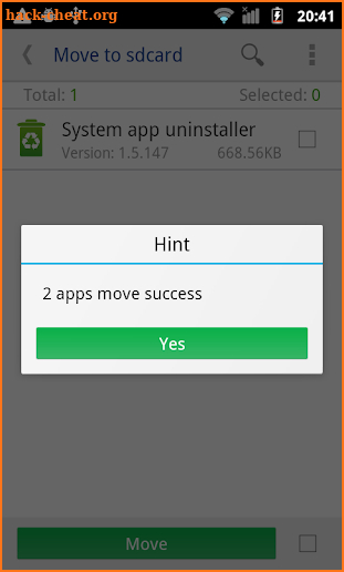 Move app to SD card screenshot