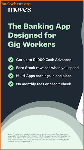 Moves: banking for gig workers screenshot
