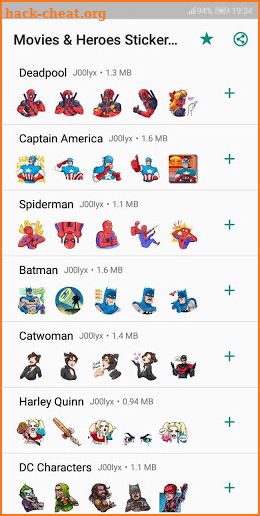 Movie and Comics Stickers - WAStickerApps screenshot