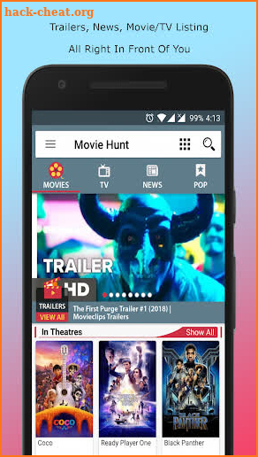 Movie Hunt : Movies & TV Info. Trailers. News. screenshot