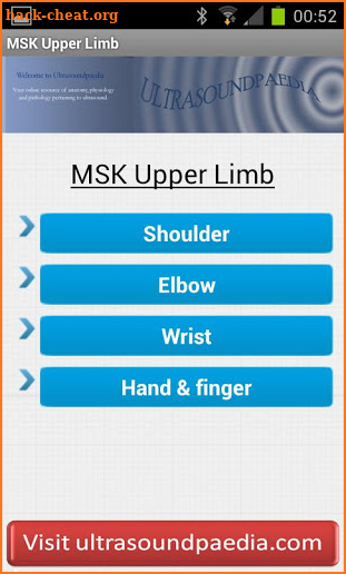 MSK ultrasound Upper Limb screenshot