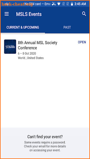 MSL Society Events screenshot