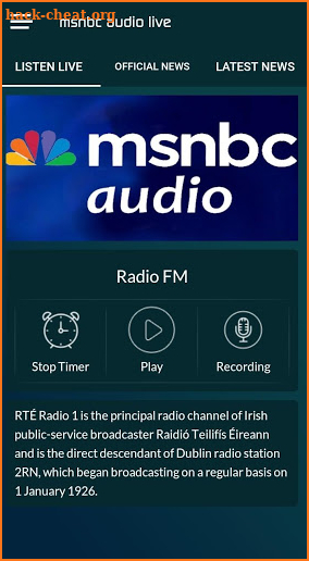 msnbc audio live streaming screenshot