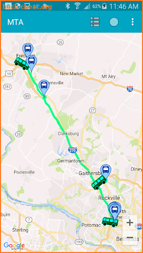MTA Maryland Commuter Bus Tracker screenshot