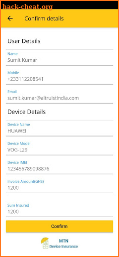 MTN Device Insurance screenshot
