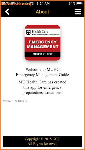 MU HC Emergency Management screenshot