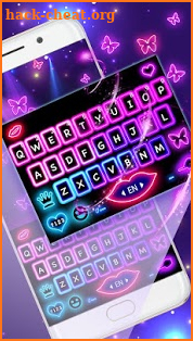Multi Color Neon Keyboard Theme screenshot