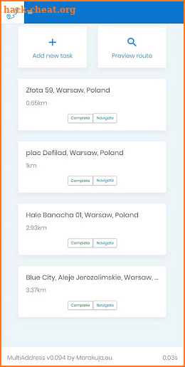 MultiAddress - multiple address route planner screenshot