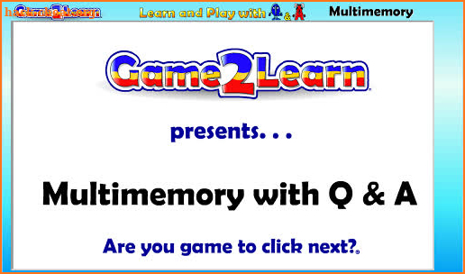 Multimemory with Q&A screenshot