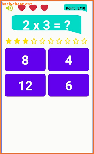 Multiplication table screenshot