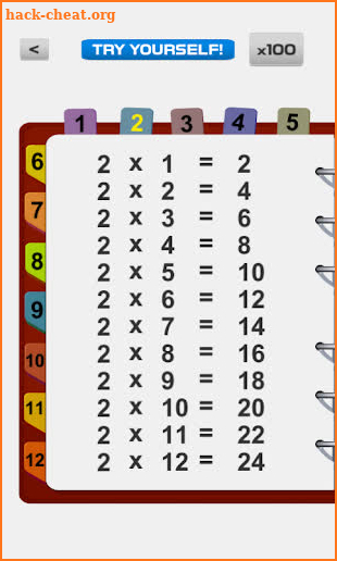 Multiplication table: fast math tables to 100 screenshot